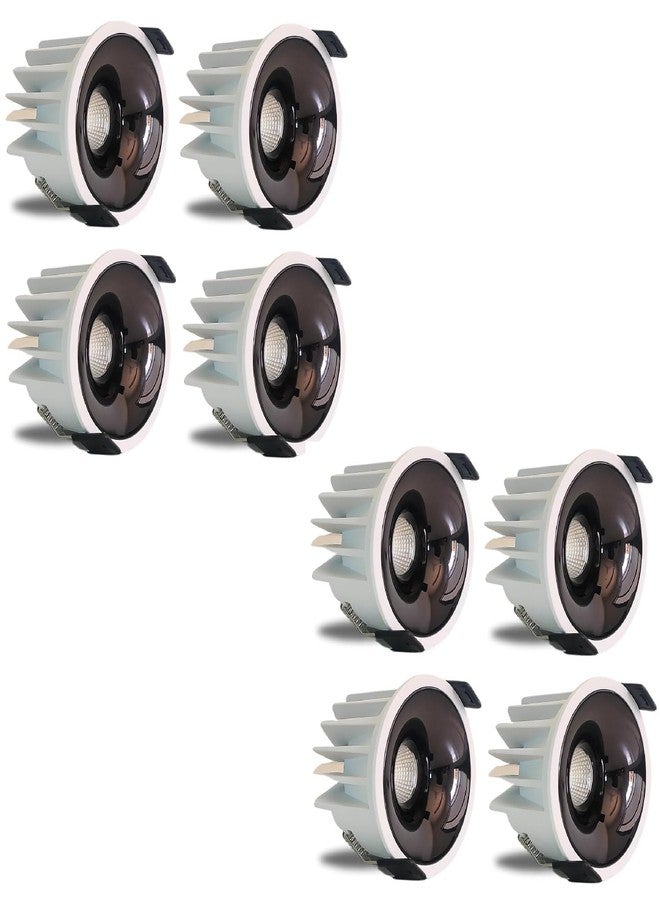 D'Mak 12W LED Creta COB Spot Light White Body Shining Black Reflector (Pack of 8, 3in1) - Image 1