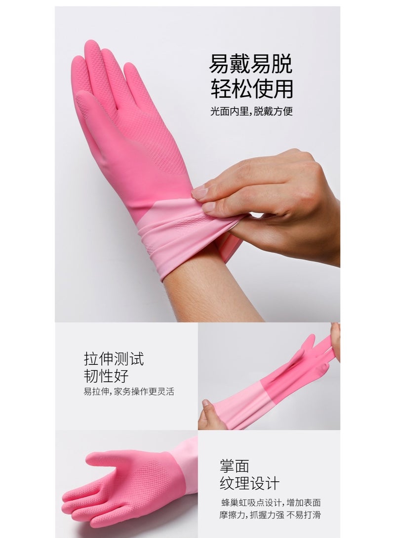 1 Pair Dishwashing Cleaning Gloves Non-slip Reusable Waterproof Household Kitchen Dishwashing Glove,For Kitchen Cleaning Food Handling Working Painting Gardening - Image 2