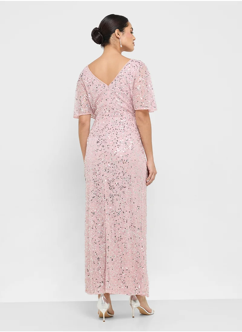 Namshi x Sequin Butterfly Sleeve Dress