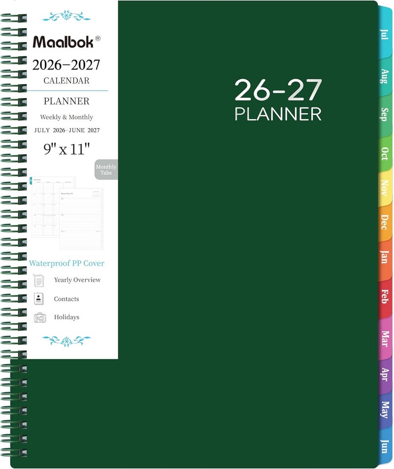 مايبوك مخطط 2026-2027، مخطط أكاديمي 2026-2027 - مخطط أسبوعي وشهري 2026-2027، مقاس A4 (9 × 11 بوصة)، يوليو 2026 - يونيو 2027، جيب تخزين، دفتر جدول الأعمال اليومي، دفتر تنظيم الكلية، معلم - Image 1