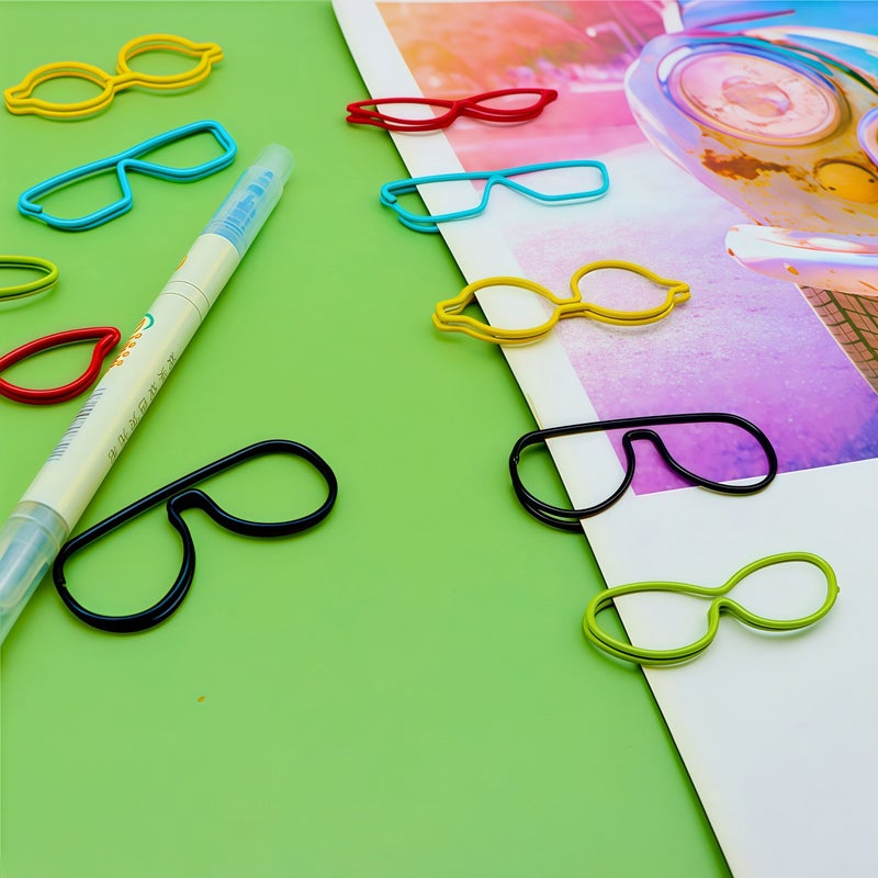 30 Purple Glasses Shaped Paper Clips for Organizing Documents and Bookmarks, Office and Home Use Gift - Image 5