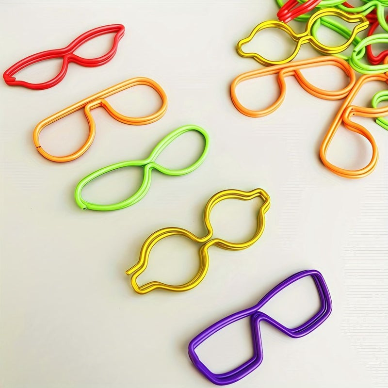 30 Purple Glasses Shaped Paper Clips for Organizing Documents and Bookmarks, Office and Home Use Gift - Image 2
