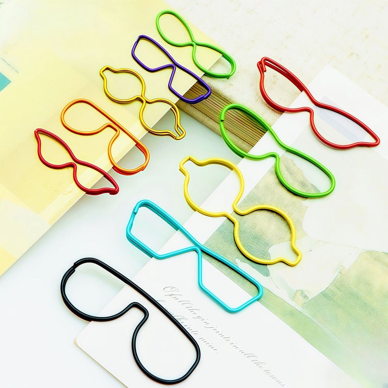 30 Purple Glasses Shaped Paper Clips for Organizing Documents and Bookmarks, Office and Home Use Gift - Image 4