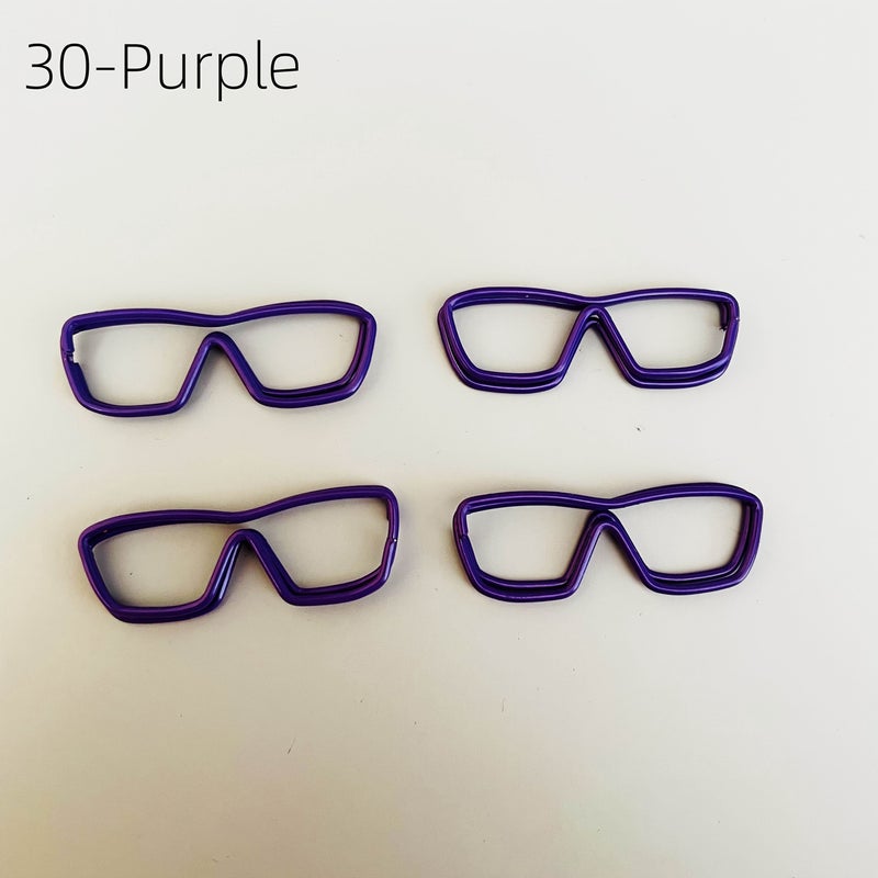 30 Purple Glasses Shaped Paper Clips for Organizing Documents and Bookmarks, Office and Home Use Gift - Image 1