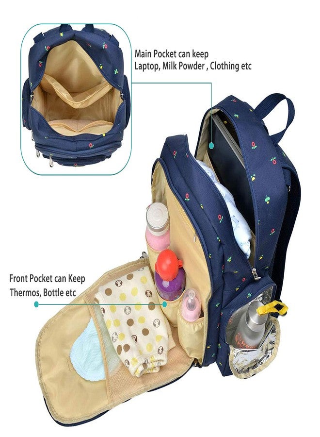 Motherly Elite Diaper Bag for Mothers for Travel, Maternity Bag for Newborn Baby, Mother Travelling Bag, Multiple Pocket Water Resistant Hospital Bag for moms with complimentary offers (Blue Flower) - Image 4