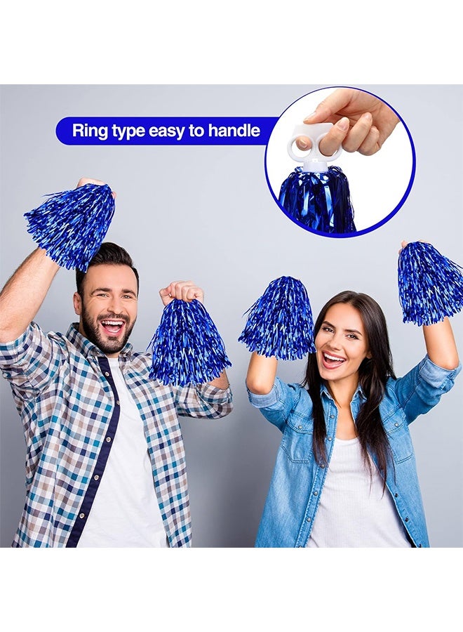 2 Pack Cheerleading Pom Poms Cheerleader Squad Spirited Fun Pompoms Cheer Hand Flowers Metallic Foil Pompoms for Adults Sports Meeting Team Spirit Cheering Party - Image 3