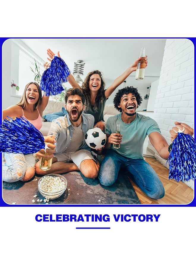 2 Pack Cheerleading Pom Poms Cheerleader Squad Spirited Fun Pompoms Cheer Hand Flowers Metallic Foil Pompoms for Adults Sports Meeting Team Spirit Cheering Party - Image 4