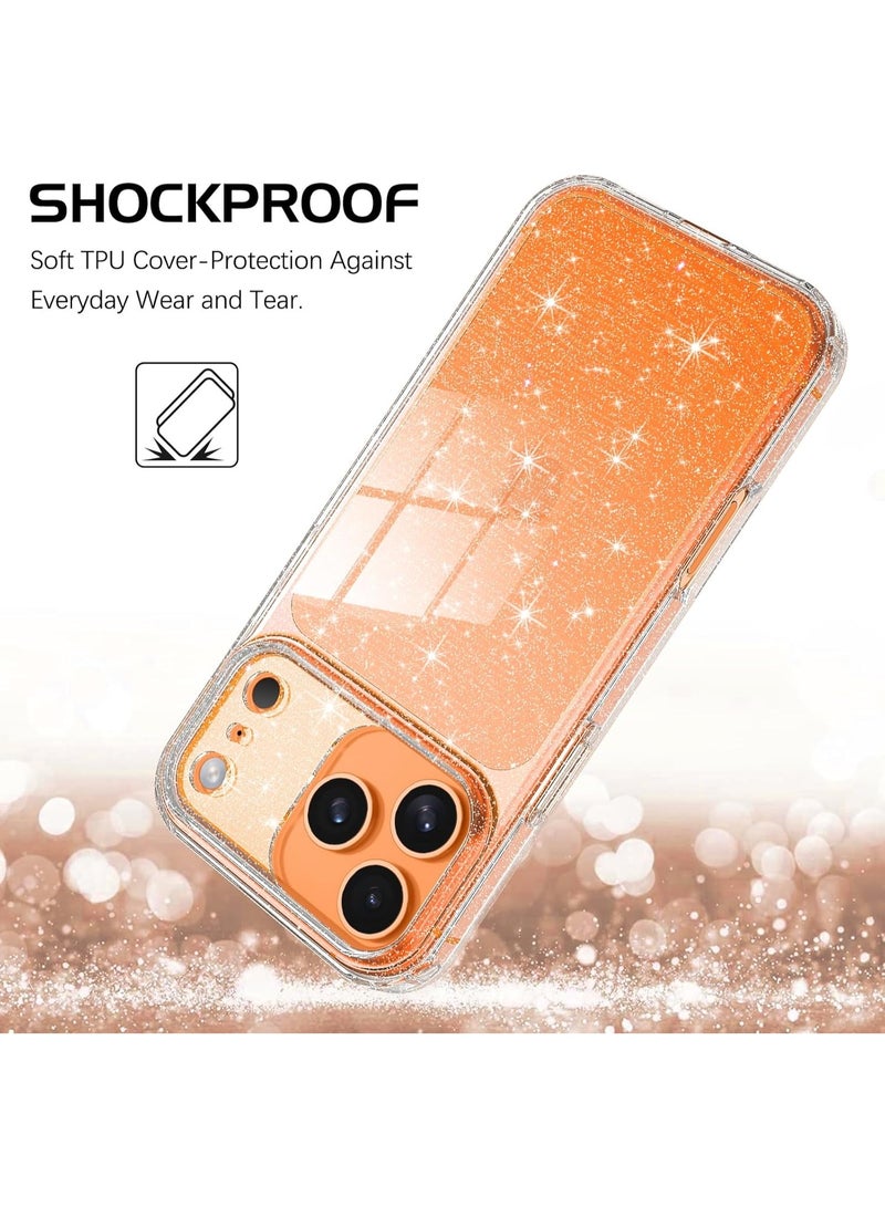 Compatible with iPhone 17 Pro Max Case Clear Glitter, Hard PC Back Shockproof Protective Bumper Cover, Sparkle Bling Sparkly Cute Slim Women Girls Phone Cases - Image 4