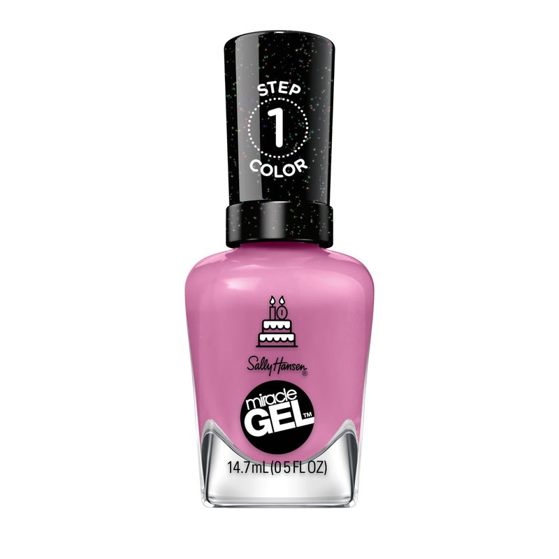 Sally Hansen Miracle Gel Salon Quality Nail Polish | Gel-Like Formula, Two-Step System, No UV Light Needed, Long Lasting | Opaque, Glossy | 530 Figgin' Love Hue | Pink Purple Nail Color - Image 1