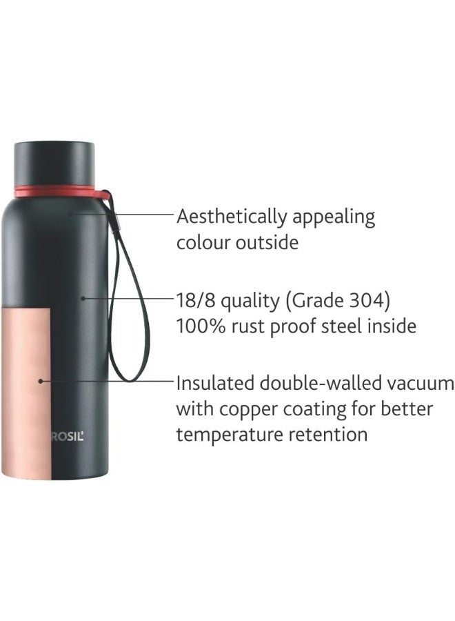 Borosil Vaccum Trek Bottle Black - Image 2