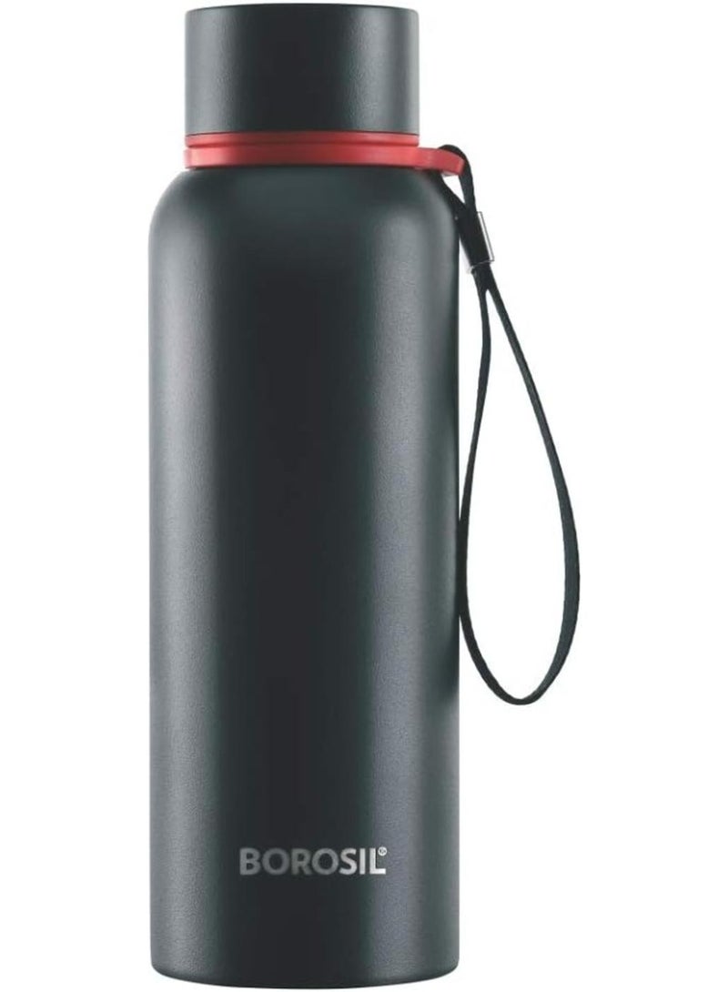 Borosil Vaccum Trek Bottle Black - Image 1