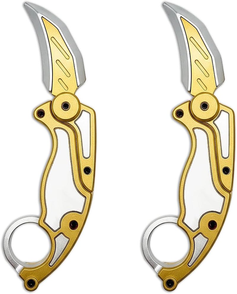 Dreamplay Fidget Gravity Karambit Knife, 2 Pcs 3D Printed Gravity Toys Fake Knife Perfect for Anxiety Stress Relief Autism and ADD (Knifes-white) - Image 1