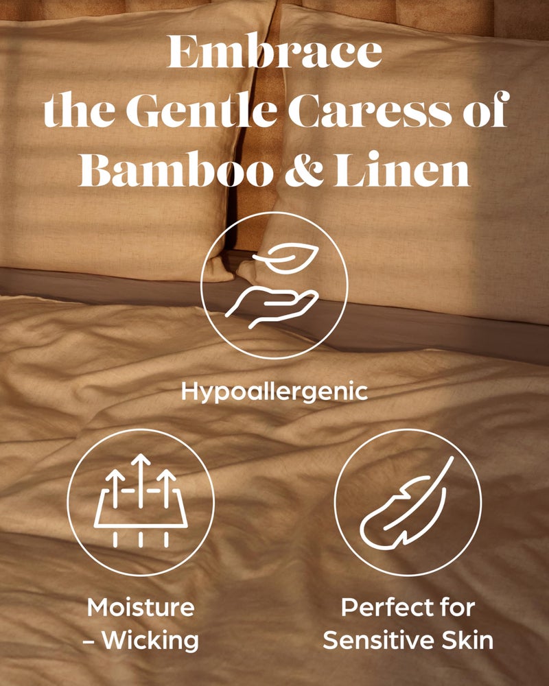 Lavish ComfortsÂ® Linen Duvet Cover Kingâ”‚Soft Natural Linen Duvet Cover Set with Bamboo Viscoseâ”‚3 Pc Linen Duvet Cover Set: 1 Duvet Cover 104 x 86 w/ 2 Pillowcases â”‚Gift-Ready Box - Image 5