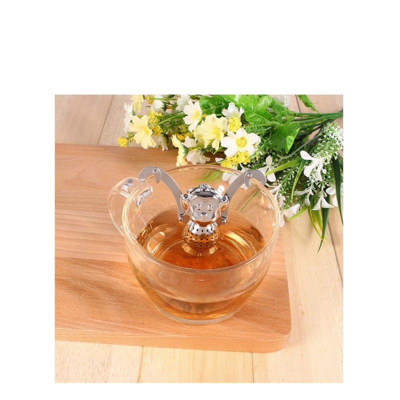 SOLARAE 2pcs Stainless Steel Tea Strainer Silicone Tea Infuser Stainless Tea Kettle Metal Tea Strainer Stainless Steel Coffee Infuser Fine Mesh Tea Strainer Rubber Tea Infuser Tea Leaker - Image 4