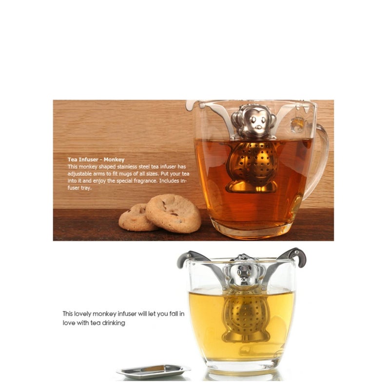 SOLARAE 2pcs Stainless Steel Tea Strainer Silicone Tea Infuser Stainless Tea Kettle Metal Tea Strainer Stainless Steel Coffee Infuser Fine Mesh Tea Strainer Rubber Tea Infuser Tea Leaker - Image 3