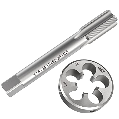 S-Union New 5/8"-24 UNEF Tap and Die Set, UNEF Machine Thread Right Hand Tap and UNEF Round Thread Die - Image 1