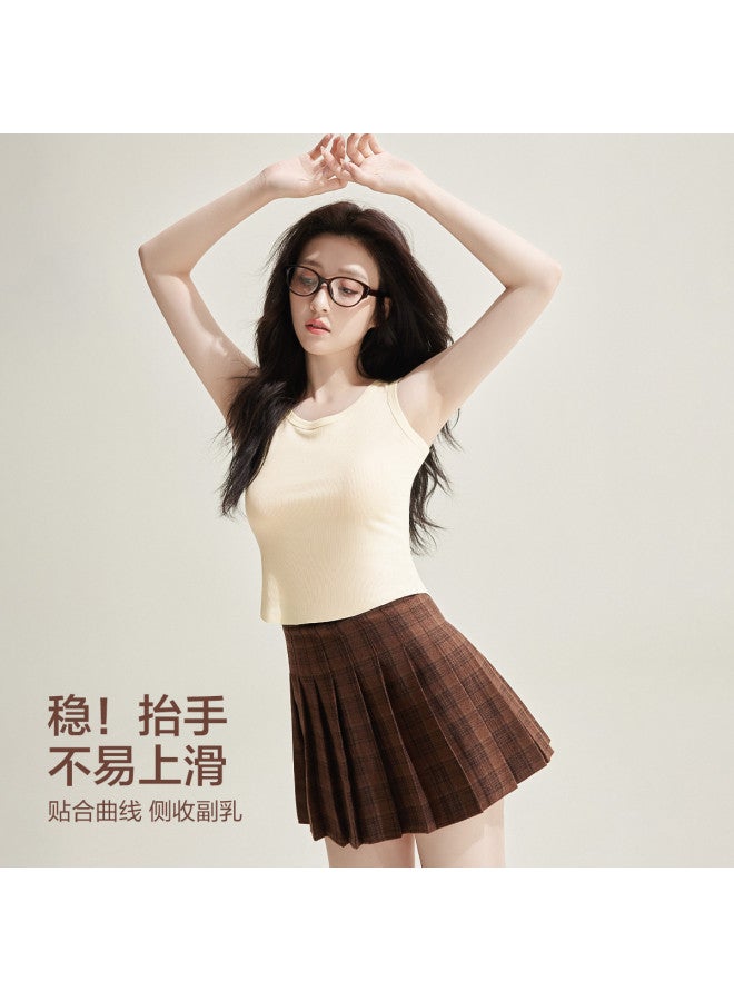 Red Bean Vertical Striped Modal Tank Top For Women, Wearable As Outerwear Or Underwear, Sleeveless Camisole - Image 3