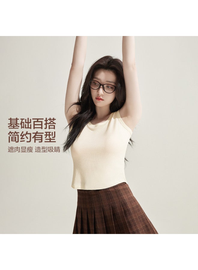 Red Bean Vertical Striped Modal Tank Top For Women, Wearable As Outerwear Or Underwear, Sleeveless Camisole - Image 5