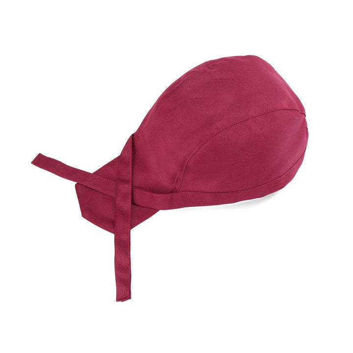 Pirate Chef Cap with Streamer Unisex Work Hat Wine red  - Image 1