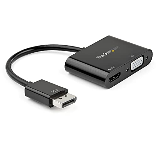 StarTech.com DisplayPort to HDMI VGA Adapter - DP 1.2 HBR2 to HDMI 2.0 (4K 60Hz) or VGA 1080p Converter Dongle - DP to HDMI or VGA Monitor Adapter - Digital Video Display Adapter (DP2VGAHD20) - Image 1