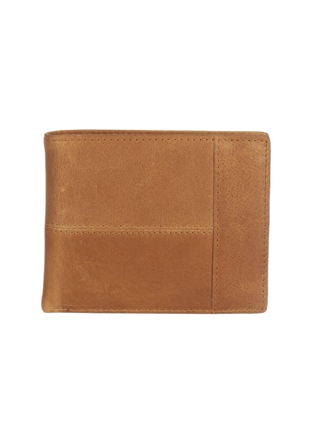 Guangzhou Men's Wallet Leather Short Horizontal 30% Folding Wallet And American Style Retro Wallet Head Layer Cowhide Bag-Color:earthy Yellow  - Image 1