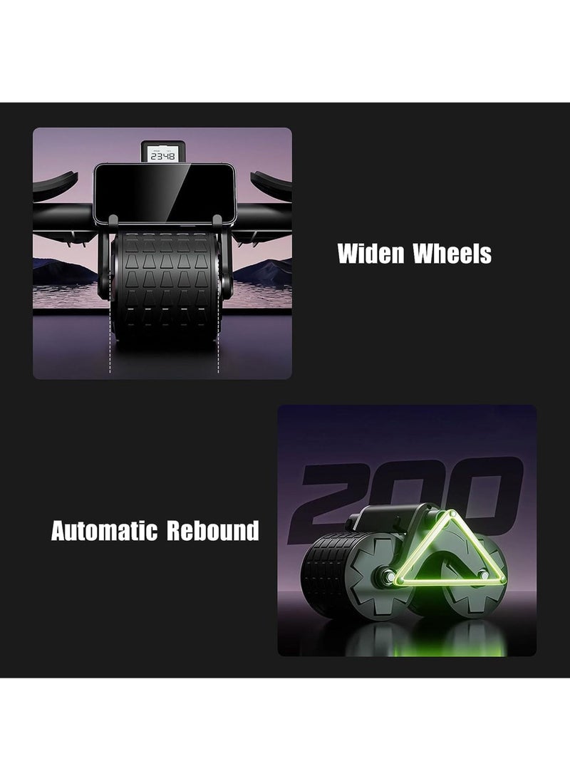 2023 New with timer Ab Abdominal Exercise Roller Elbow Support, abs roller wheel core exercise equipment, Automatic Rebound Abdominal Wheel