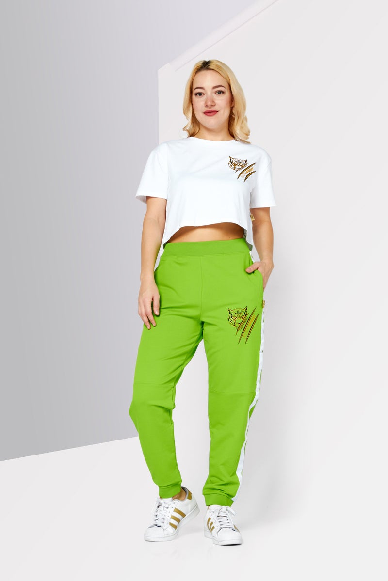 PHILIPP PLEIN Plein Sport Women Sportswear Fit Training Sweatpants, Lime - Image 2