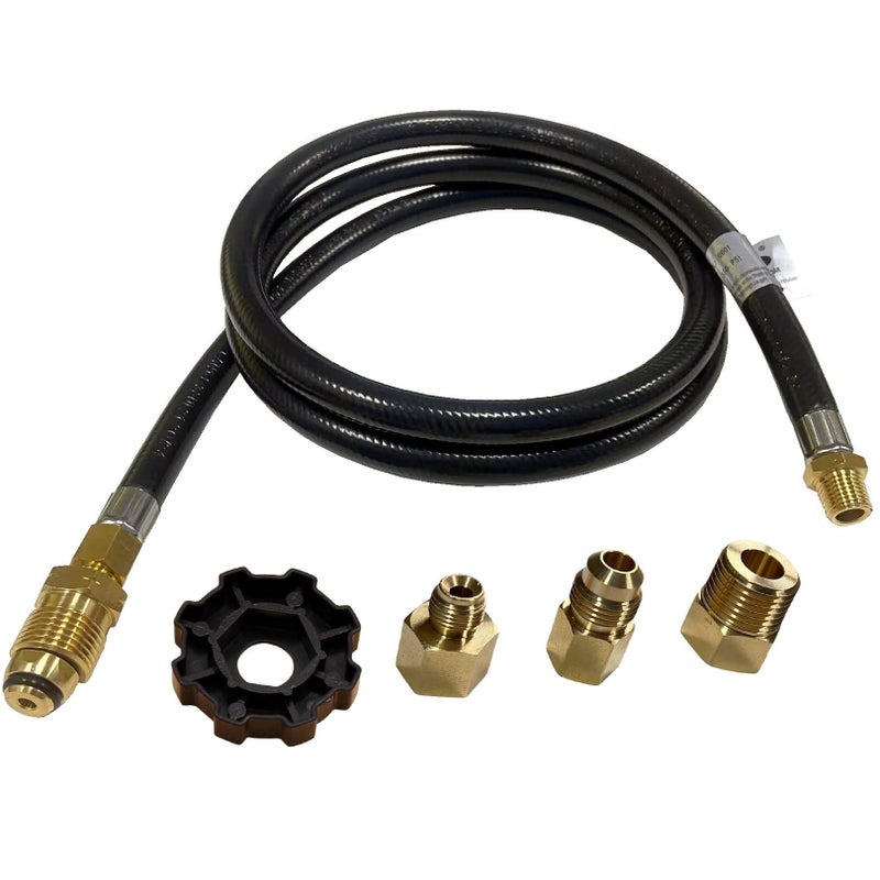 MCAMPAS 5 FT Camper/RV Propane Supply Hose Adapter DIY Assembly Kit for Motorhomes Tank - Image 1
