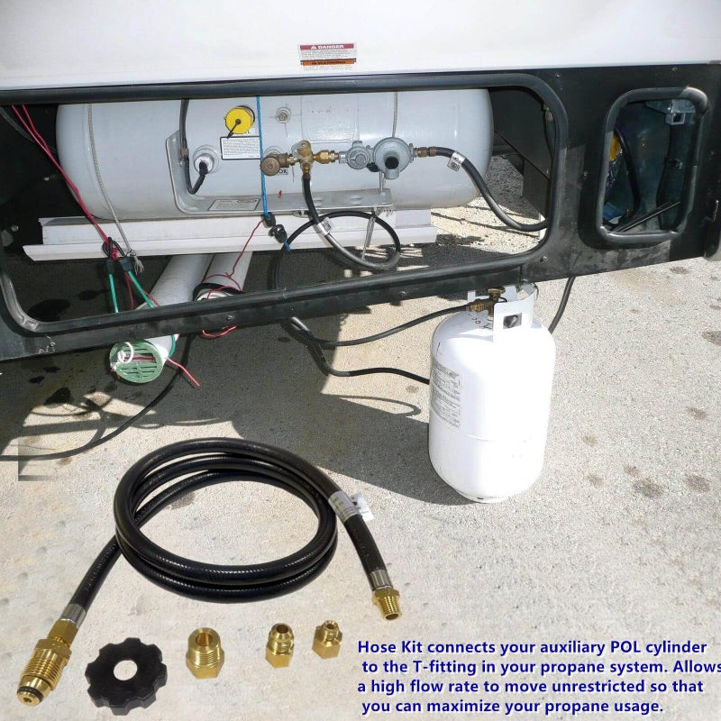 MCAMPAS 5 FT Camper/RV Propane Supply Hose Adapter DIY Assembly Kit for Motorhomes Tank - Image 5