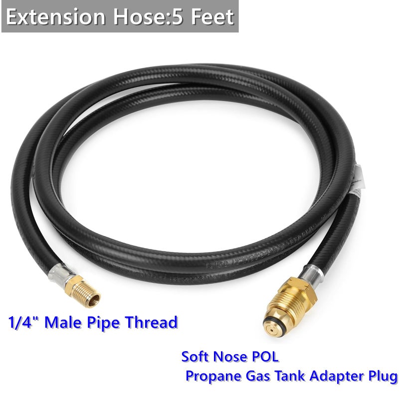 MCAMPAS 5 FT Camper/RV Propane Supply Hose Adapter DIY Assembly Kit for Motorhomes Tank - Image 2