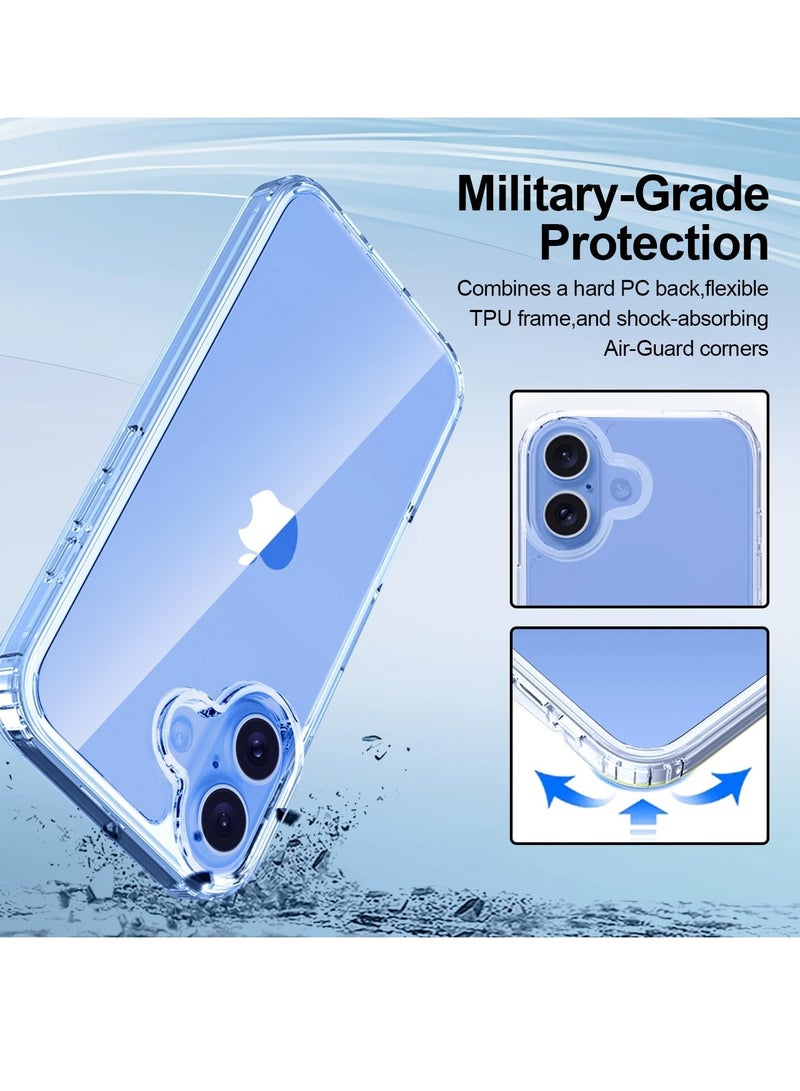 MIGOFAST Crystal Clear Case for iPhone 16 (6.1-Inch), [Anti-Yellowing] Hard Back Slim Shockproof Bumper Anti-Scratch, Suitable for Wireless Charging - Image 4