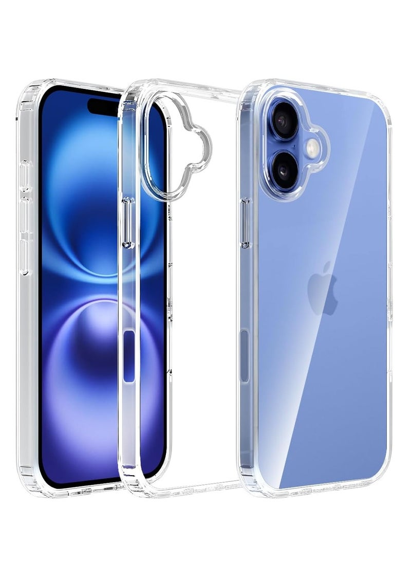 MIGOFAST Crystal Clear Case for iPhone 16 (6.1-Inch), [Anti-Yellowing] Hard Back Slim Shockproof Bumper Anti-Scratch, Suitable for Wireless Charging - Image 1