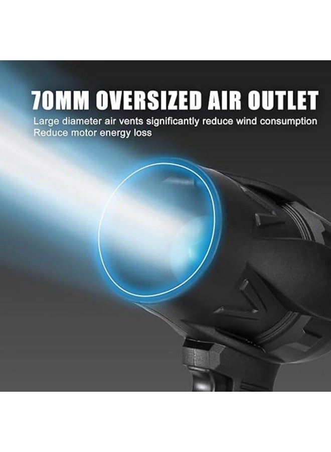 Meetion 48v Cordless Mini Leaf & Dust Blower – 3000mAh Rechargeable Battery – High-Speed Turbo Air Blower for Keyboard, Car, Home, and Outdoor Cleaning – Compact & Powerful Handheld Electric Blower with USB Charging, Variable Speed – Ideal for PC, Garage, Camping (2 Batteries, 3Pin) - Image 4