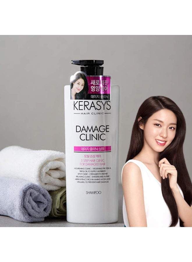 Kerasys Damage Clinic Repair Shampoo 750ml for Dry & Damaged Hair | Keratin & Amino Acid Hair Repair Shampoo | Deep Nourishing Hair Care for Frizzy, Chemically Treated & Heat Damaged Hair | Korean Hair Care - Image 3