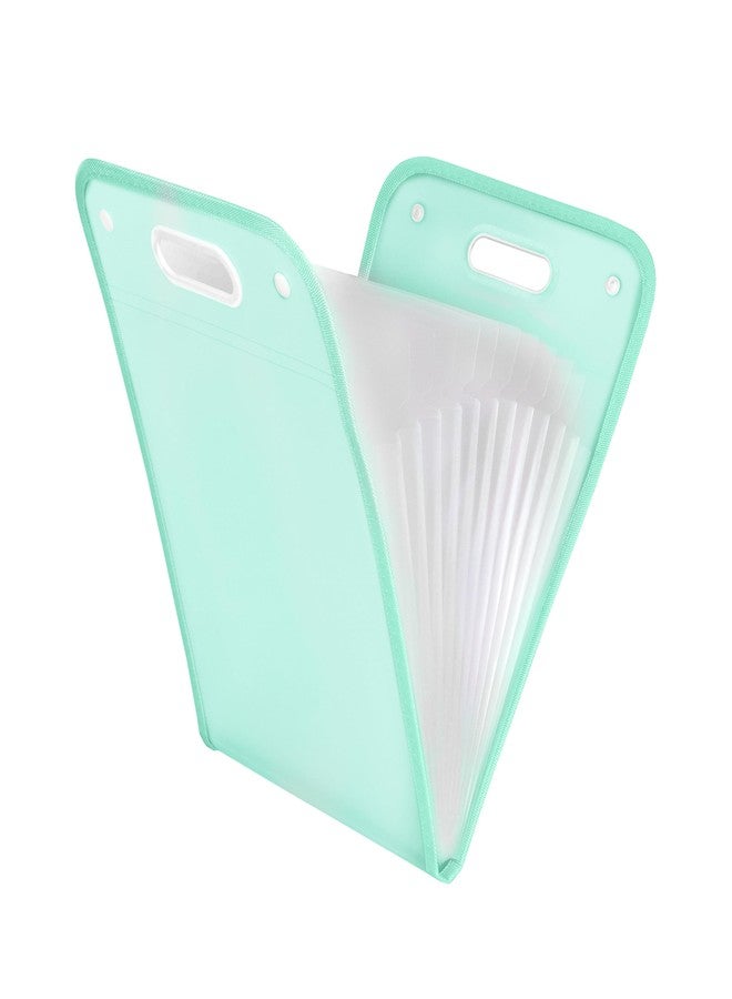 NISUN 13 Pockets Vertical Expanding File Folder Accordion File Folder Organizer for A4 Size Letter Size Paper Document Holder Organizer (Green) - Image 1