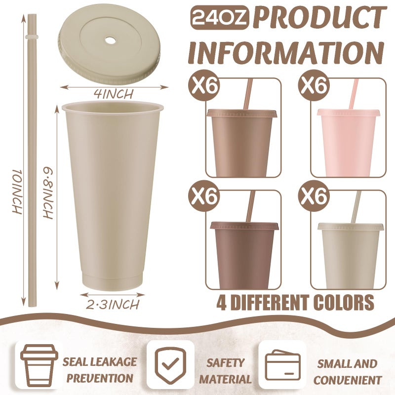 Skylety 24 Pcs Valentine's Day Plastic Cups with Lids and Straws 24 oz Hot Pink Reusable Tumbler Valentine's Day Party Supplies Pink for Drinks Cups Bulk for Wedding Bridal Baby Shower Birthday - Image 2