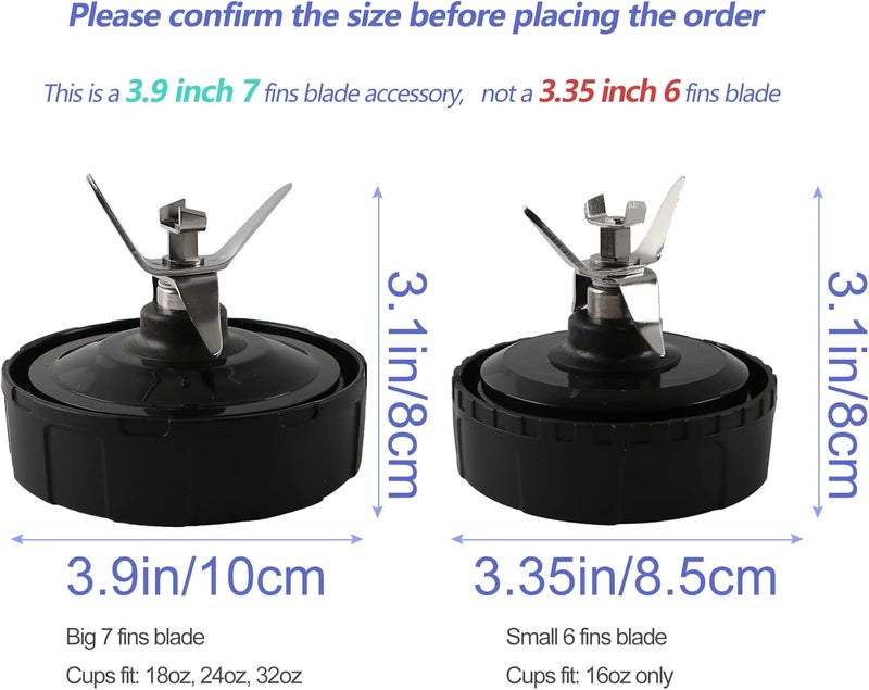 PODCAY 1-pack Extractor Blade Assembly 7 Fins Ninja Blender Blade Ninja Blender Replacement Parts Compatible with Ninja Blenders Auto iQ BL480 BL482 BL642 BL682 NN102 - Image 2