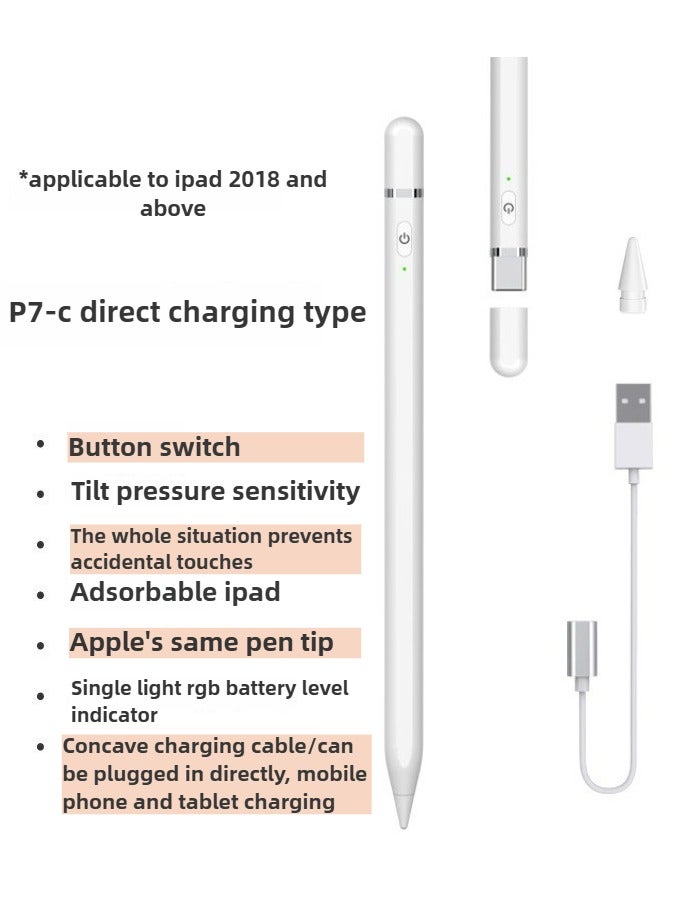 for iPad 2018-2025,(2X Faster Charge), Tilt Sensitivity Stylus Pen, for iPad G6/7/8/9/10/11, iPad Pro 11 & 12.9 inch, iPad Air G5/4/M2/M3, iPad Mini G6/5
