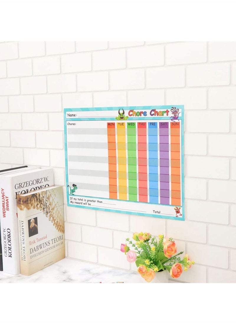 SYOSI - Dry Erase Reward Chart for Kids Teach Children Responsibility and Good Behavior Reusable Self Adhesive Potty Chart Class Schedule for Home Classroom - Image 1