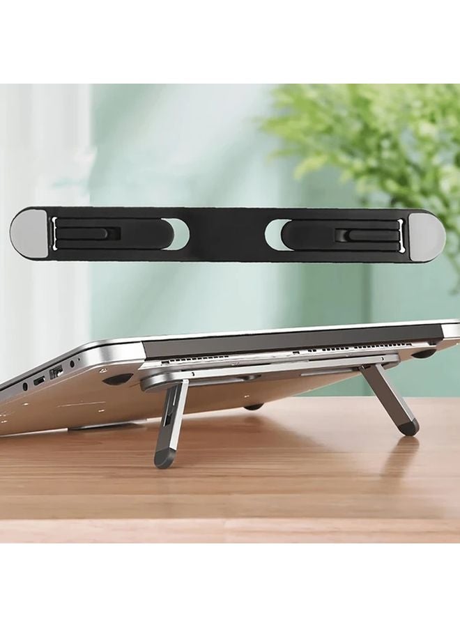 Black Adjustable Laptop Stand Portable Foldable Ergonomic Holder For Home Office - Image 2