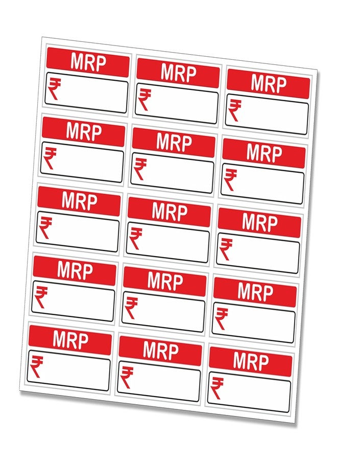 PG Creations MRP Stickers for General Use, Small Size 37x20 mm Paper Labels, Red, 250 Stickers - Image 2