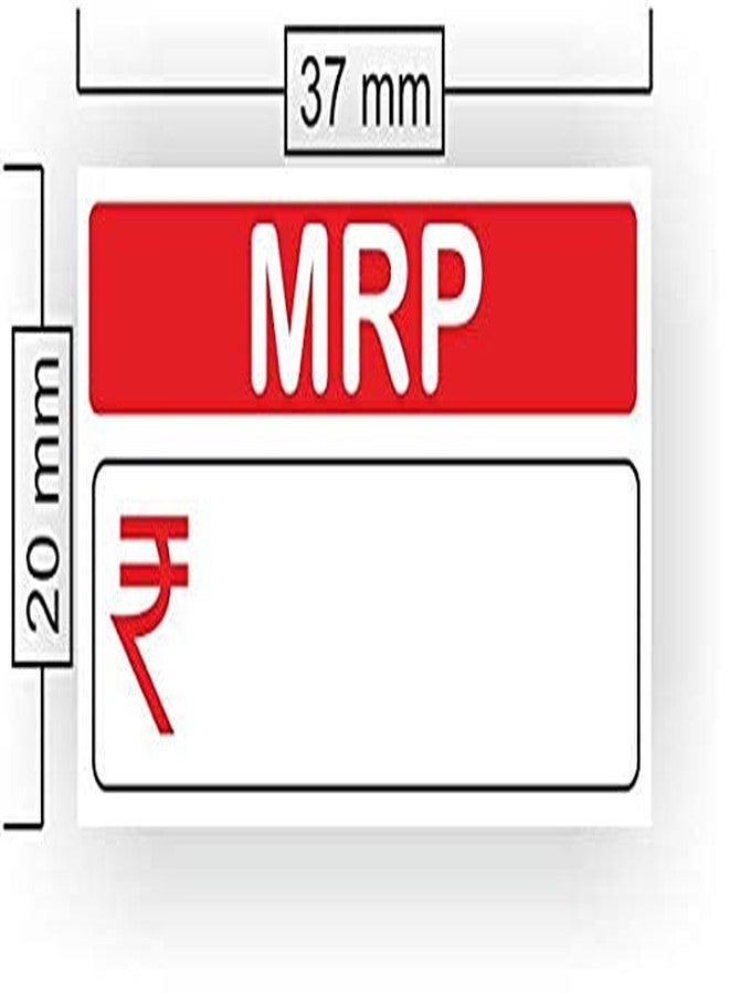 PG Creations MRP Stickers for General Use, Small Size 37x20 mm Paper Labels, Red, 250 Stickers - Image 3