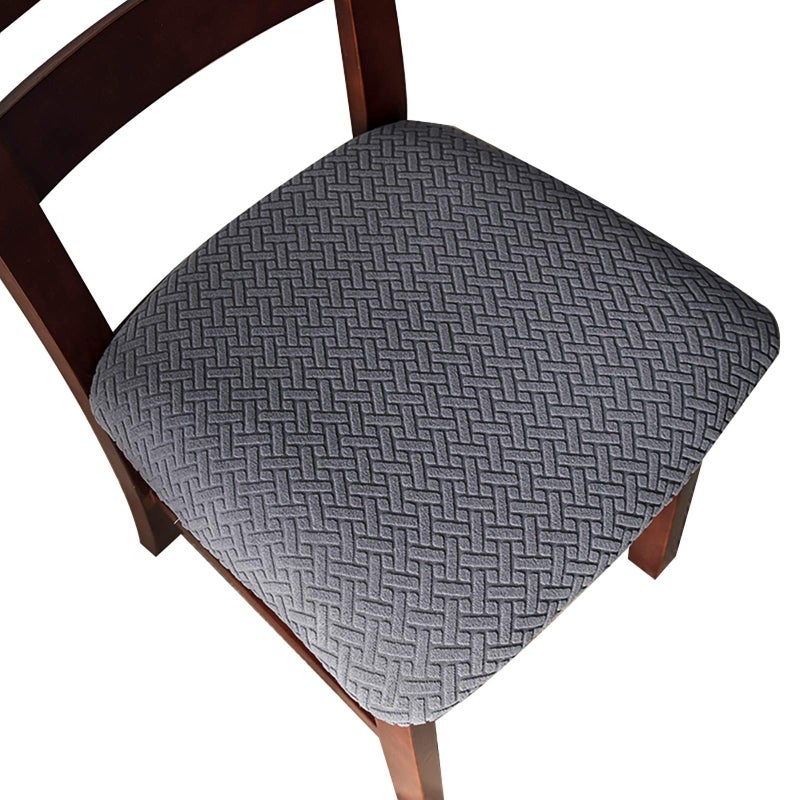 Genina Seat Covers for Dining Room Chair Seat Slipcovers Kitchen Chair Covers Dark Gray 6 Pcs