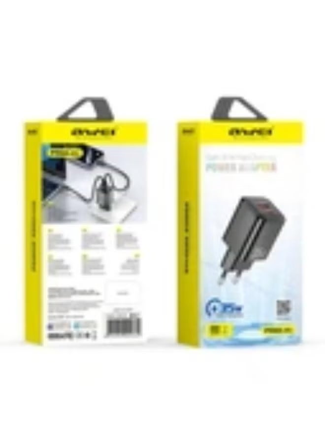 Awei PD66-EU 35W, GaN, Fast Charging Adapter, Black - Image 2