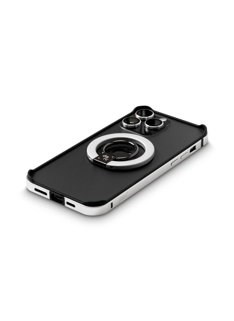 darc iPhone 15 Pro 3-in-1 Frame + Camera Protection + MagSafe Grip Silver  - Image 1