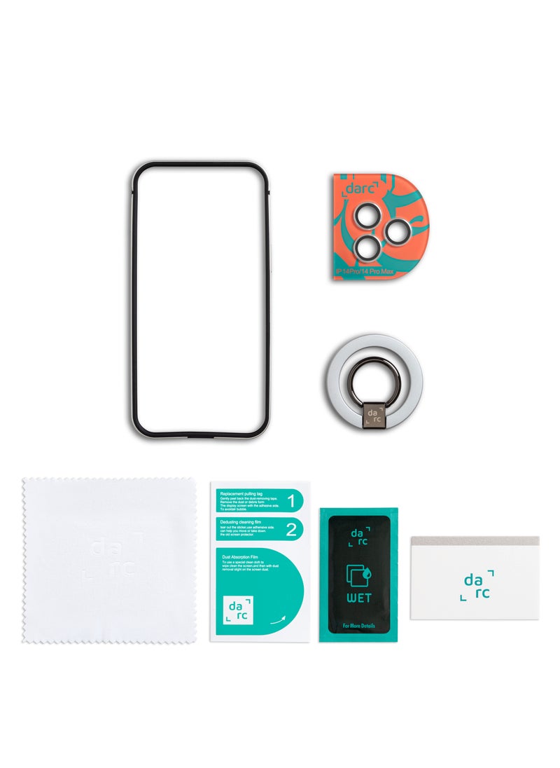 darc iPhone 15 Pro 3-in-1 Frame + Camera Protection + MagSafe Grip Silver  - Image 3