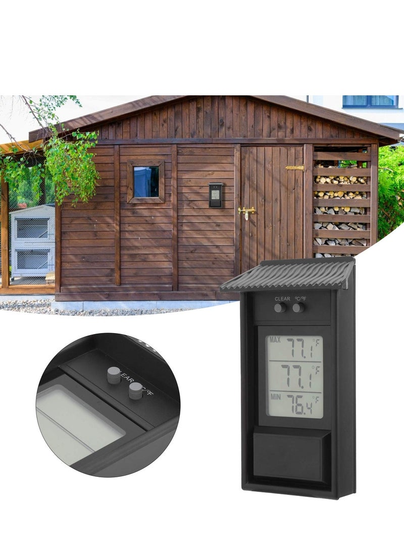 SYOSI - Digital Greenhouse Thermometer with Hook up ℃ or ℉ Display Maximum and Minimum Temperature Monitoring with memory function for Garden Greenhouse Indoor Room Home Refrigerator Greenhouse Black - Image 1