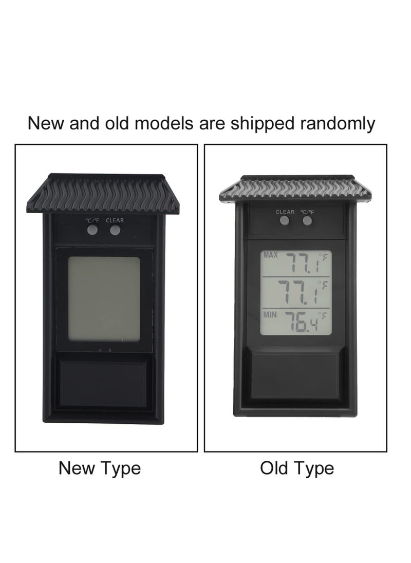 SYOSI - Digital Greenhouse Thermometer with Hook up ℃ or ℉ Display Maximum and Minimum Temperature Monitoring with memory function for Garden Greenhouse Indoor Room Home Refrigerator Greenhouse Black - Image 1