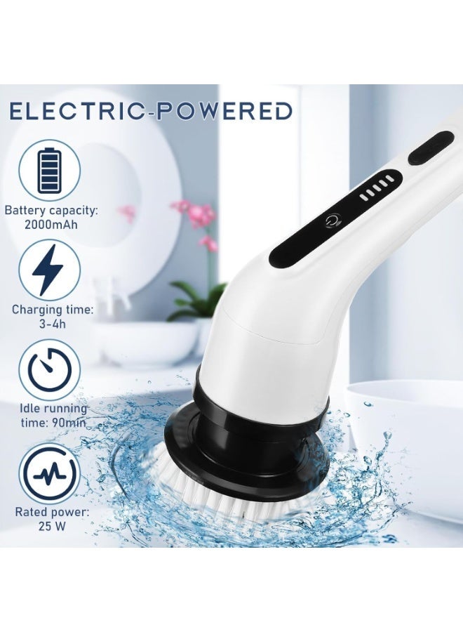 BEYTOR Electric Spin Scrubber with 9 Brush Heads – Cordless Power Cleaning Brush, Adjustable Extension Handle, IPX7 Waterproof, 2-Speed Bathroom & Floor Cleaning Tool - Image 5