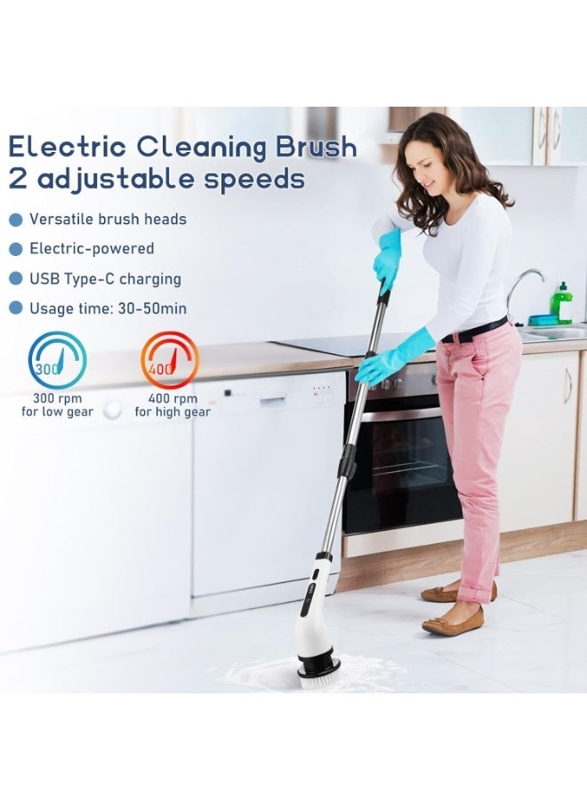 BEYTOR Electric Spin Scrubber with 9 Brush Heads – Cordless Power Cleaning Brush, Adjustable Extension Handle, IPX7 Waterproof, 2-Speed Bathroom & Floor Cleaning Tool - Image 4